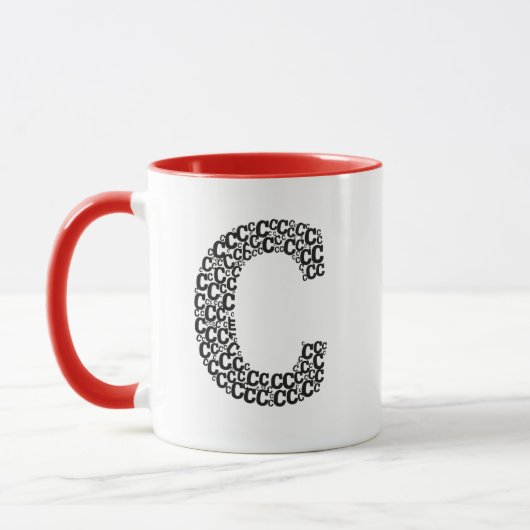 Minimal Letter C Typography Mug Tasse (Links)
