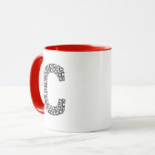 Minimal Letter C Typography Mug Tasse (Vorderseite Links)