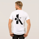 Minimal Letter K Modern T-Shirt | Stylish Black Lo Tri-Blend Shirt (Rückseite voll)