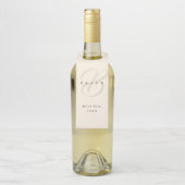 Minimal Light Beige Black Elegant Monogram Company Flaschenanhänger (Auf Flasche)