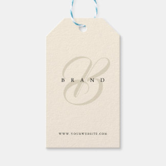 Minimal Light Beige Black Elegant Monogram Company Geschenkanhänger