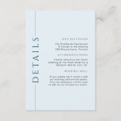 Minimal Light Blue Wedding Details Beilage Begleitkarte (Vorderseite)