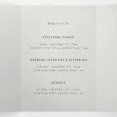 Minimal Light Gray Multi-Event Hochzeit Einladung (Innenseite Mitte)