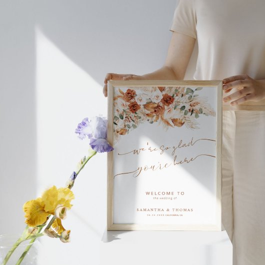 Minimal Light Ivory Moderne Hochzeit Begrüßungszei Poster