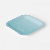 Minimal Light Pastel Blue Snowy Weihnachten Party Pappteller (Gewinkelt)