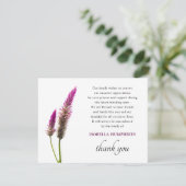 Minimal Lila Blume Beerdigung Danke (Stehend Vorderseite)