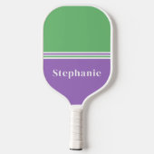 Minimal Lila Green Pickleball Paddel Schläger (Rückseite)