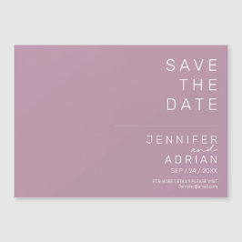 Minimal Lila modern Save the Date horizontal Magnetkarte