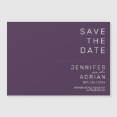 Minimal Lila modern Save the Date horizontal Magnetkarte (Vorderseite)