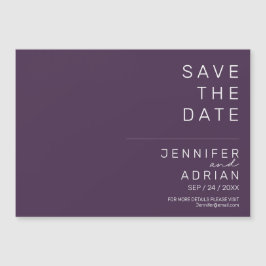 Minimal Lila modern Save the Date horizontal Magnetkarte