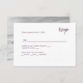 MInimal lila Skripte-UAWG RSVP Karte (Vorne/Hinten)