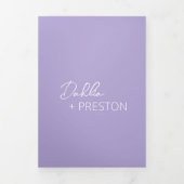 Minimal Lilac Foto Moderne Hochzeit Dreifach Gefaltete Einladung (Cover)