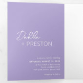 Minimal Lilac Foto Moderne Hochzeit Dreifach Gefaltete Einladung (Innen Erste Seite)