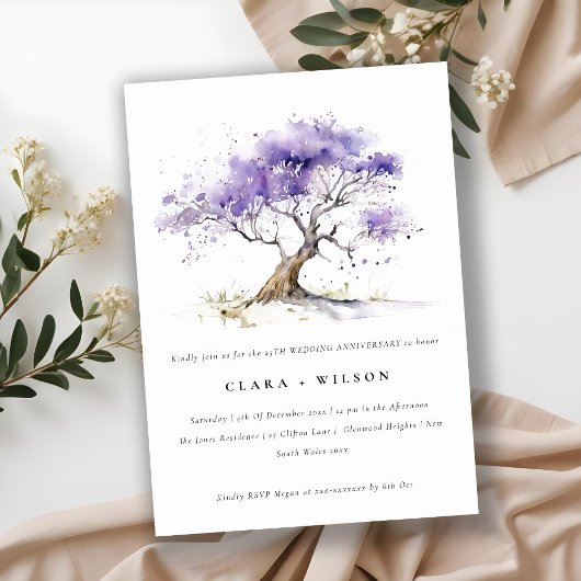 Minimal Lilac Jacaranda Tree Hochzeitstag Einladung