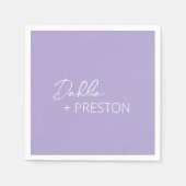 Minimal Lilac Moderne Hochzeit Serviette (Vorderseite)