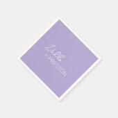 Minimal Lilac Moderne Hochzeit Serviette (Ecke)