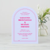 Minimal Lilac Pink Simple Wedding Einladung (Stehend Vorderseite)