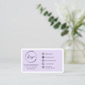 Minimal Lilac Purple Business Branding Visitenkarte (Stehend Vorderseite)