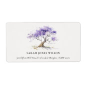 Minimal Lilac Watercolor Jacaranda Tree Adresse (Vorne)