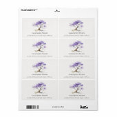 Minimal Lilac Watercolor Jacaranda Tree Adresse (Vorne)