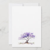Minimal Lilac Watercolor Jacaranda Tree Verlobung Einladung (Rückseite)