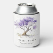 Minimal Lilac Watercolor Jacaranda Tree Wedding Dosenkühler (Kanne Rückseite)