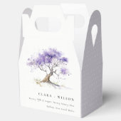 Minimal Lilac Watercolor Jacaranda Tree Wedding Geschenkschachtel (Geöffnet)