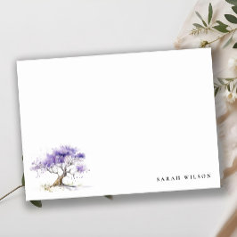 Minimal Lilac Watercolor Jacaranda Tree Wedding Mitteilungskarte