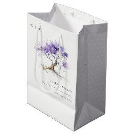 Minimal Lilac Watercolor Jacaranda Tree Wedding Mittlere Geschenktüte