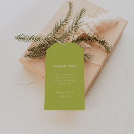 Minimal Lime Green Wedding Favor Thank You Geschenkanhänger