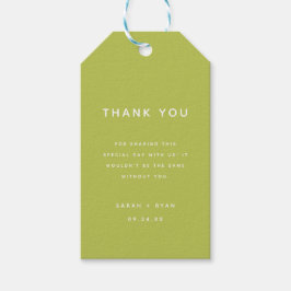Minimal Lime Green Wedding Favor Thank You Geschenkanhänger