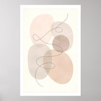 Minimal Line and Shape Abstract Modern Neutral Poster