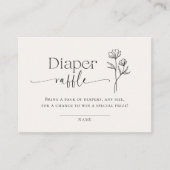 Minimal Line Art Baby Shower Diaper Raffle Begleitkarte (Vorderseite)