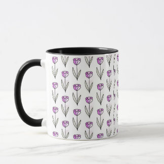 Minimal Line Art Floral Coffee Cup Tasse