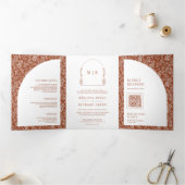 Minimal Line Art Leaf Parco Tassino Dreifach Gefaltete Einladung (Innenseite)