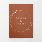 Minimal Line Art Leaf Parco Tassino Dreifach Gefaltete Einladung (Cover)