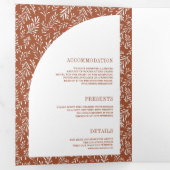 Minimal Line Art Leaf Parco Tassino Dreifach Gefaltete Einladung (Innen Erste Seite)