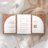 Minimal Line Art Leaf Parco Tassino Dreifach Gefaltete Einladung