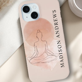 Minimal Line Art Meditating Woman Watercolor Case-Mate iPhone Hülle