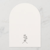 Minimal Line Art Wildflower Baby Shower Invitation Einladung (Rückseite)