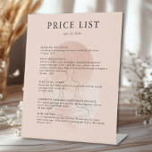 Minimal Line Art Woman Meditation Salon Price List Sockelschild