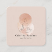 Minimal Line Art Woman Yoga Meditation Quadratische Visitenkarte (Vorderseite)