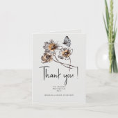 Minimal Line Kunst, Dichtung und Musik Dankeskarte (Vorderseite)