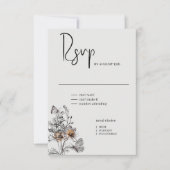 Minimal Line Kunst, Dichtung und Musik RSVP Karte (Vorderseite)