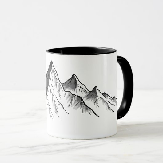 Minimal Line Mountain Tasse (VorderseiteRechts)