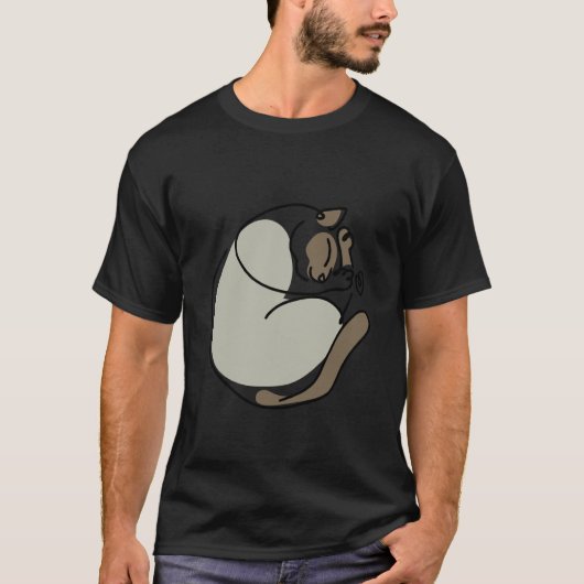 Minimal Line Siamkatze T-Shirt (Vorderseite)