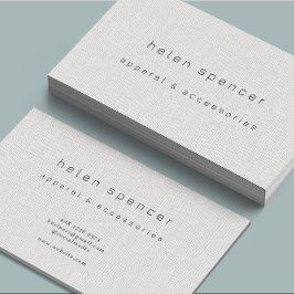 Minimal Linen Texture Business Card Visitenkarte
