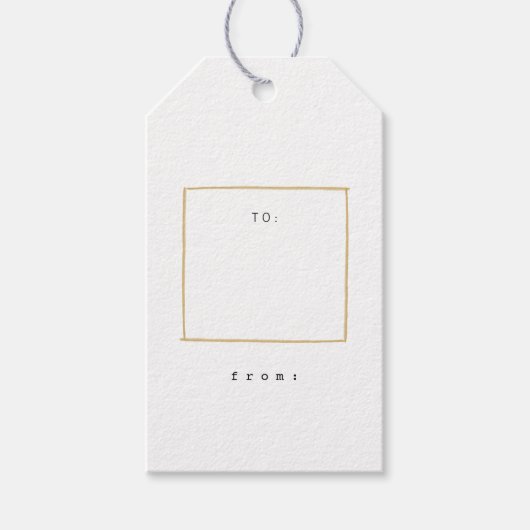 Minimal Linien Gold Geschenktasten Geschenkanhänger (Vorderseite)