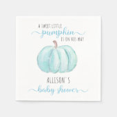 Minimal Little Pumpkin Blue Watercolor Babydusche Serviette (Vorderseite)