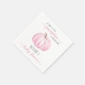 Minimal Little Pumpkin Pink Wasserfarbe Kinderdusc Serviette (Ecke)